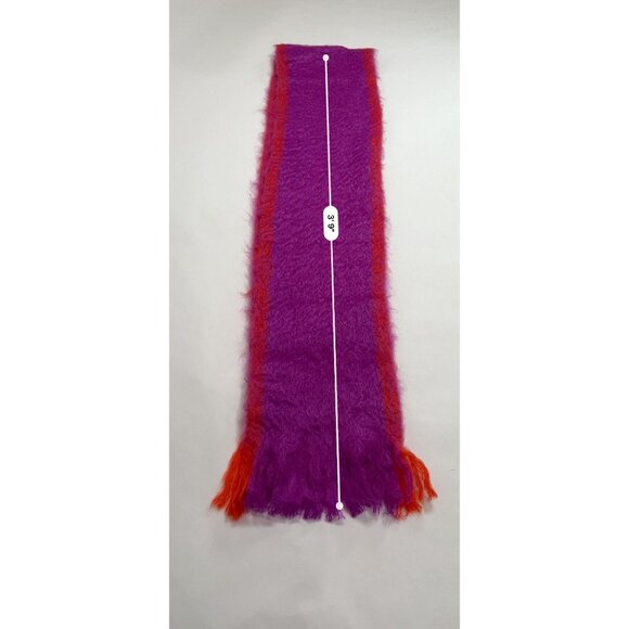 Lovat & Green Fringe Wool Blend Scarf in Purple - Picture 3 of 5